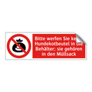 Bitte werfen Sie keine Hundekotbeutel in die Behälter; sie gehören in den Müllsack
