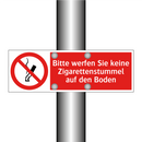 Bitte werfen Sie keine Zigarettenstummel auf den Boden