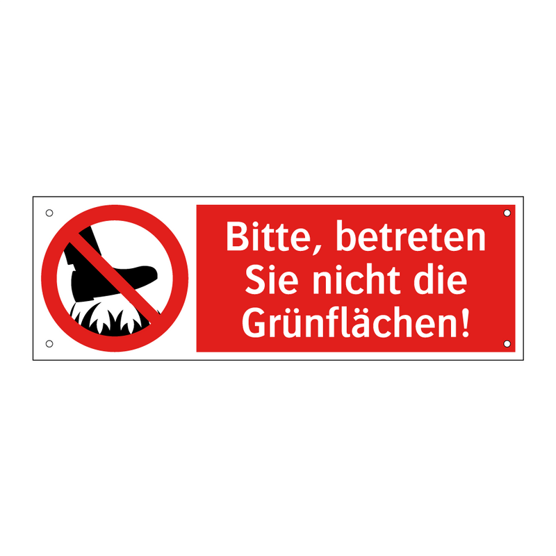 Bitte, betreten Sie nicht die Grünflächen!