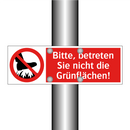Bitte, betreten Sie nicht die Grünflächen!