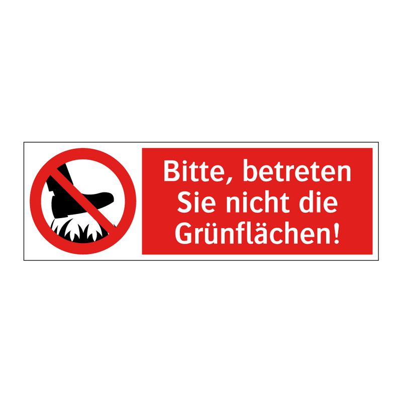 Bitte, betreten Sie nicht die Grünflächen!