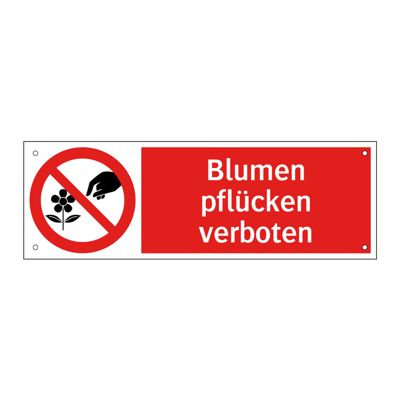 Blumen pflücken verboten