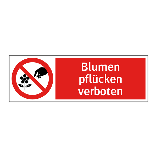 Blumen pflücken verboten