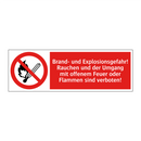 Brand- und Explosionsgefahr! Rauchen und der Umgang mit offenem Feuer oder Flammen sind verboten!