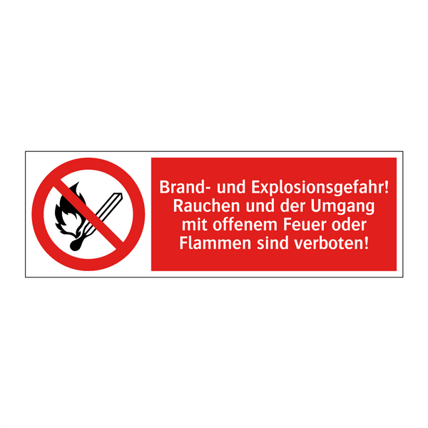 Brand- und Explosionsgefahr! Rauchen und der Umgang mit offenem Feuer oder Flammen sind verboten!