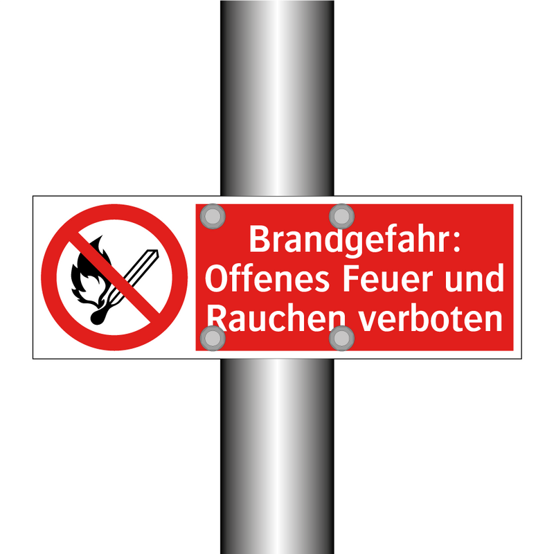 Brandgefahr: Offenes Feuer und Rauchen verboten