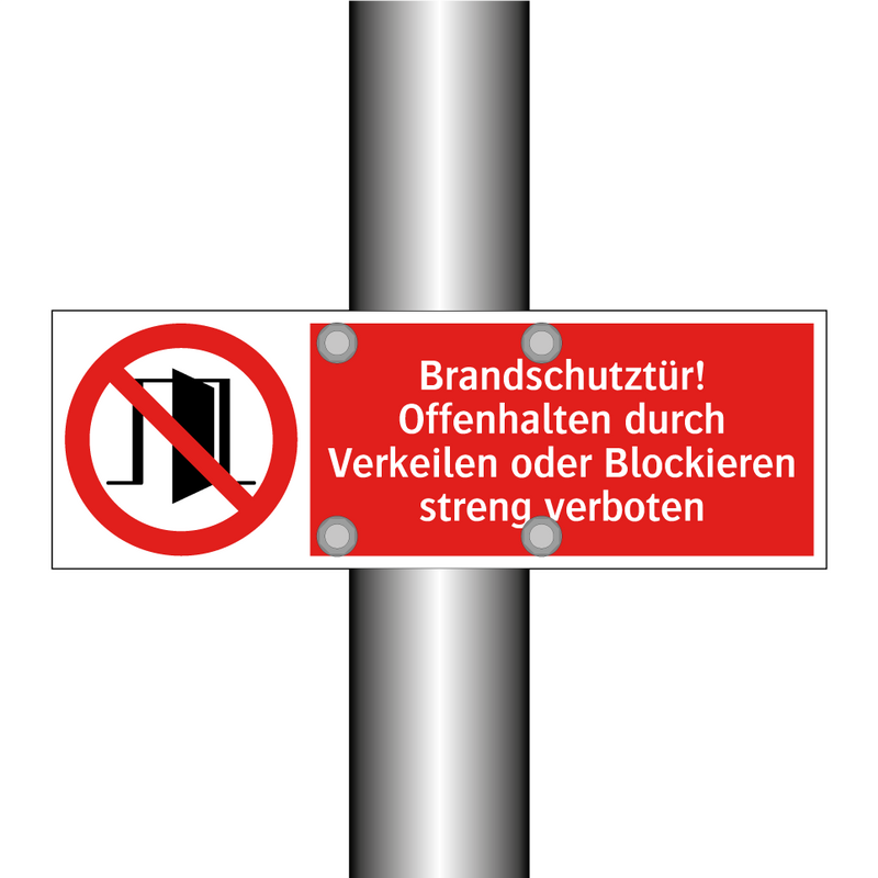 Brandschutztür! Offenhalten durch Verkeilen oder Blockieren streng verboten