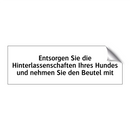 Entsorgen Sie die Hinterlassenschaften Ihres Hundes und nehmen Sie den Beutel mit