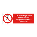 Das Besteigen und Betreten von Wagendächern ist verboten
