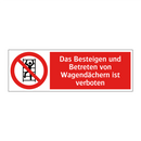 Das Besteigen und Betreten von Wagendächern ist verboten