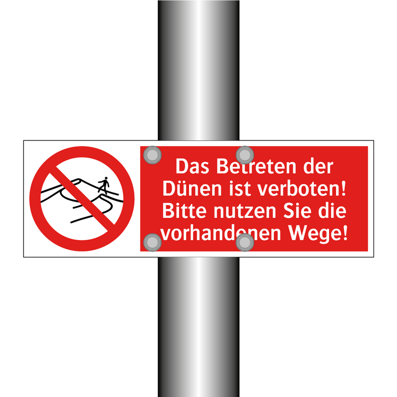 Das Betreten der Dünen ist verboten! Bitte nutzen Sie die vorhandenen Wege!