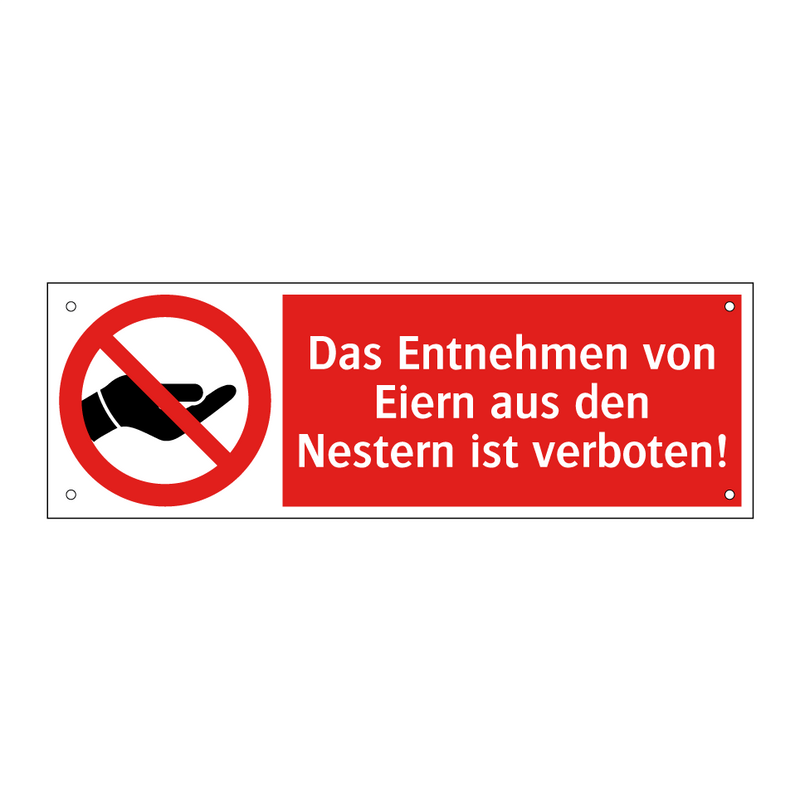Das Entnehmen von Eiern aus den Nestern ist verboten!