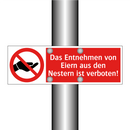 Das Entnehmen von Eiern aus den Nestern ist verboten!