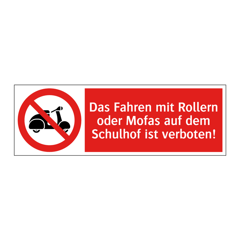 Das Fahren mit Rollern oder Mofas auf dem Schulhof ist verboten!