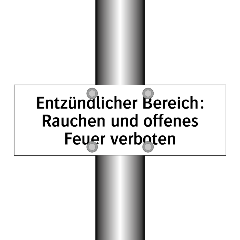 Entzündlicher Bereich: Rauchen und offenes Feuer verboten
