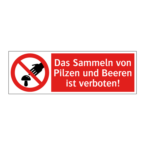 Das Sammeln von Pilzen und Beeren ist verboten!