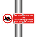 Das Treppenhaus darf aus Evakuierungsgründen nicht blockiert werden