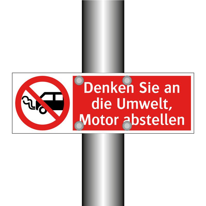 Denken Sie an die Umwelt, Motor abstellen