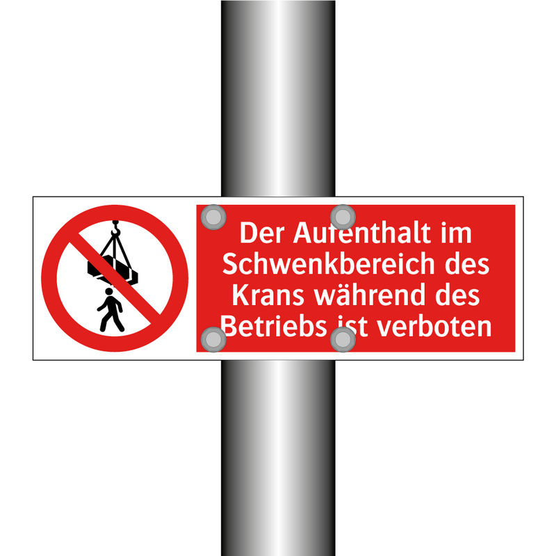 Der Aufenthalt im Schwenkbereich des Krans während des Betriebs ist verboten