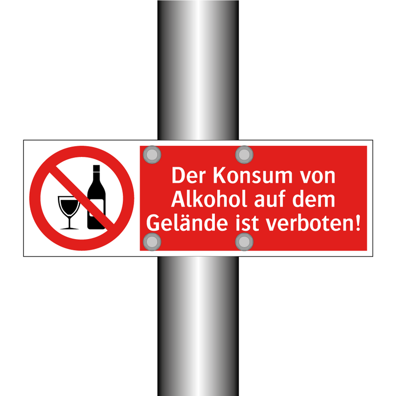 Der Konsum von Alkohol auf dem Gelände ist verboten!