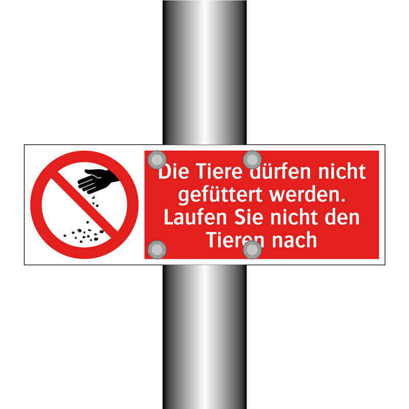 Die Tiere dürfen nicht gefüttert werden. Laufen Sie nicht den Tieren nach