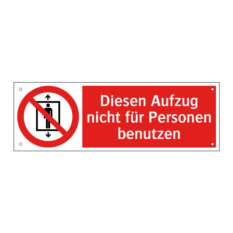 Diesen Aufzug nicht für Personen benutzen