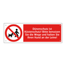 Dünenschutz ist Küstenschutz! Bitte benutzen Sie die Wege und halten Sie Ihren Hund an der Leine!