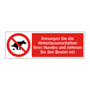 Entsorgen Sie die Hinterlassenschaften Ihres Hundes und nehmen Sie den Beutel mit