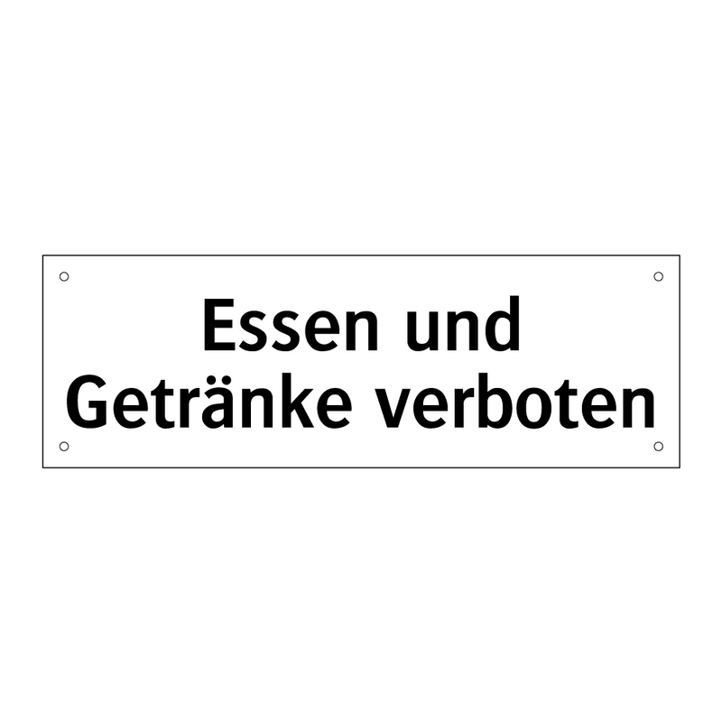 Essen und Getränke verboten