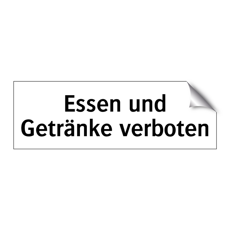 Essen und Getränke verboten