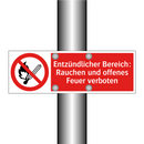 Entzündlicher Bereich: Rauchen und offenes Feuer verboten