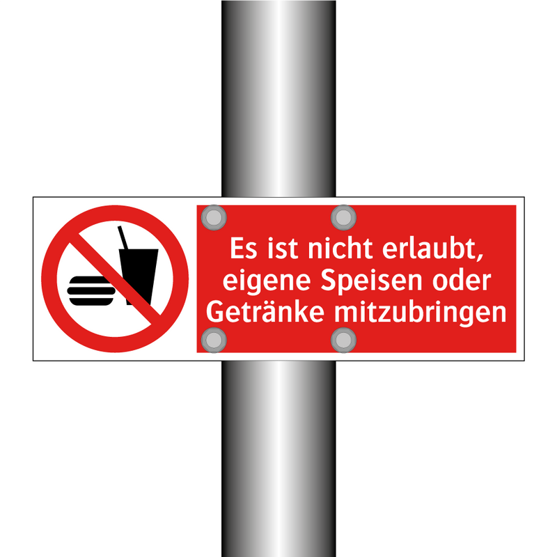 Es ist nicht erlaubt, eigene Speisen oder Getränke mitzubringen