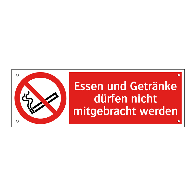 Essen und Getränke dürfen nicht mitgebracht werden