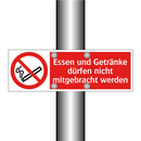 Essen und Getränke dürfen nicht mitgebracht werden