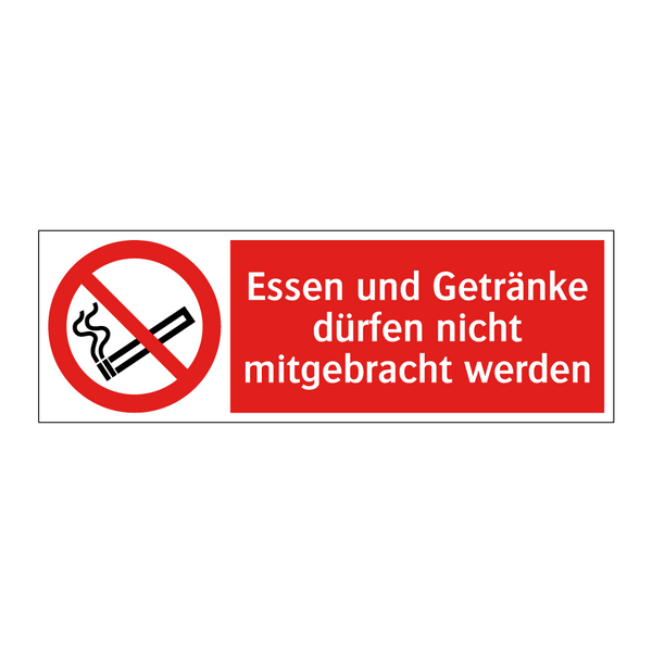 Essen und Getränke dürfen nicht mitgebracht werden