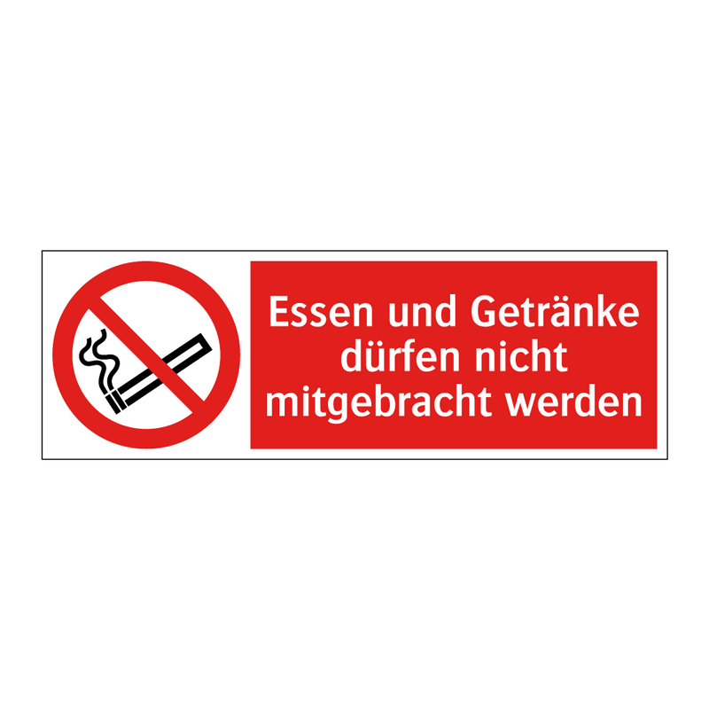 Essen und Getränke dürfen nicht mitgebracht werden