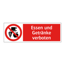 Essen und Getränke verboten