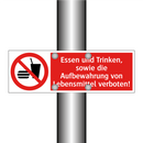 Essen und Trinken, sowie die Aufbewahrung von Lebensmittel verboten!