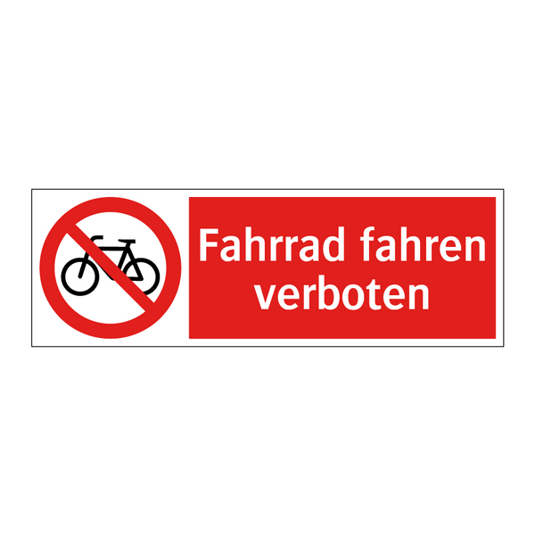 Fahrrad fahren verboten