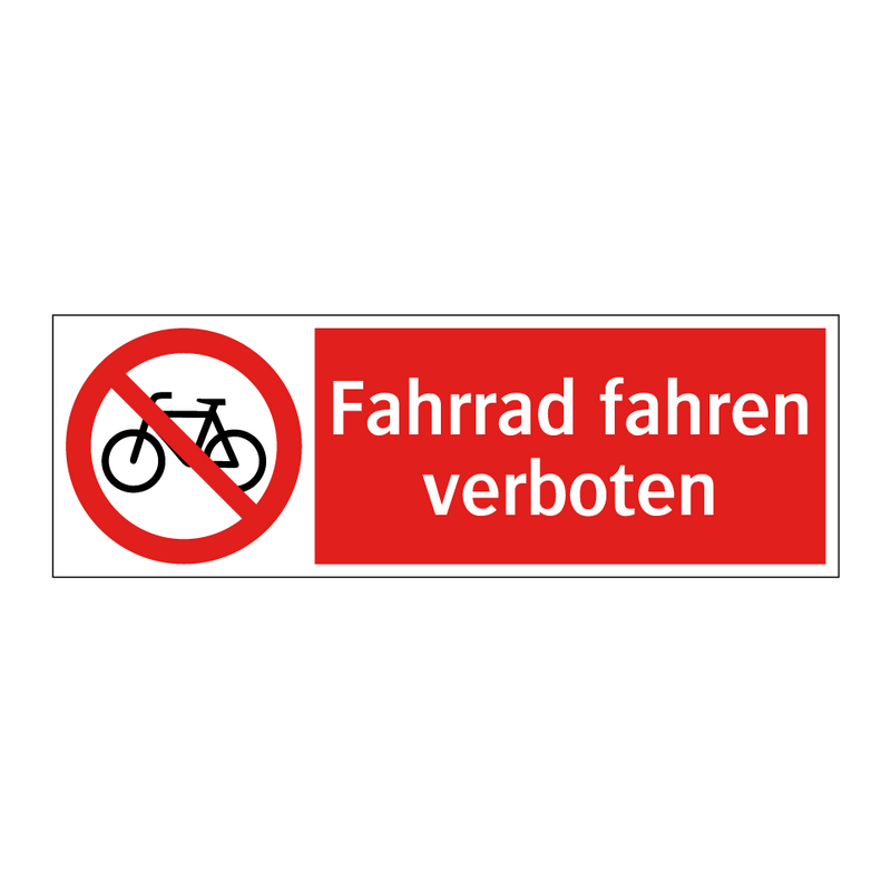 Fahrrad fahren verboten