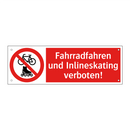 Fahrradfahren und Inlineskating verboten!
