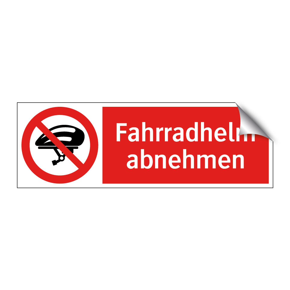 Kauf Fahrradhelm abnehmen schild | SignOnline