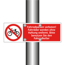 Fahrradparken verboten! Fahrräder werden ohne Haftung entfernt. Bitte benutzen Sie den Fahrradkeller