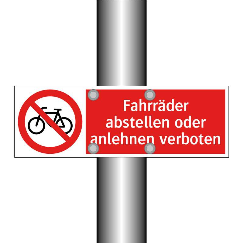 Fahrräder abstellen oder anlehnen verboten