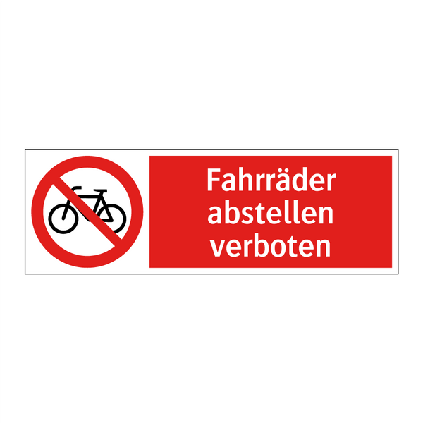 Fahrräder abstellen verboten
