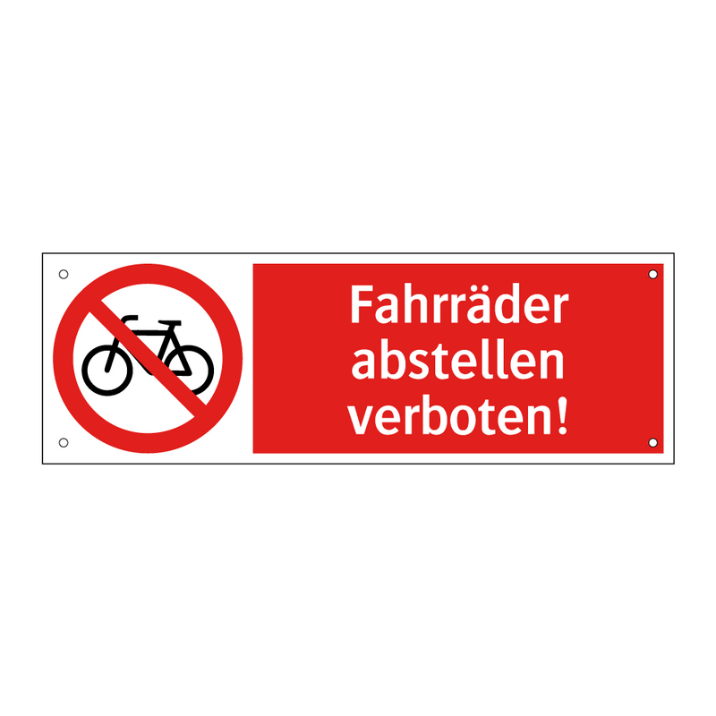 Fahrräder abstellen verboten!