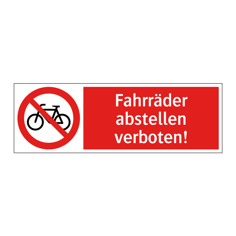 Fahrräder abstellen verboten!