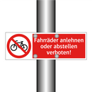Fahrräder anlehnen oder abstellen verboten!