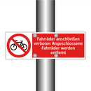 Fahrräder anschließen verboten Angeschlossene Fahrräder werden entfernt