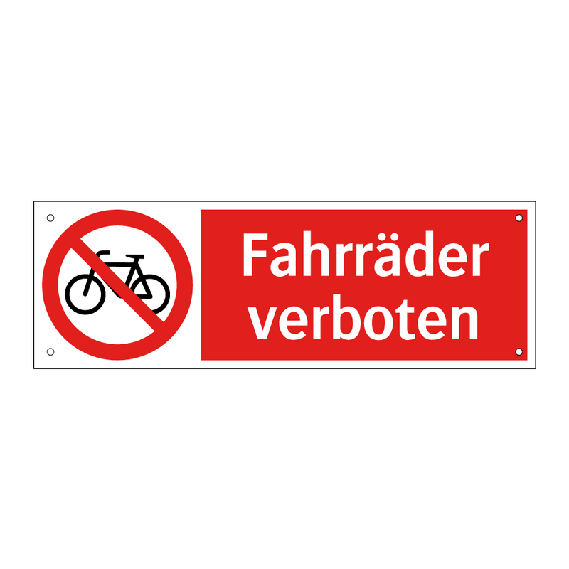 Fahrräder verboten